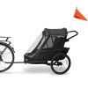 Przyczepka rowerowa 3w1 Wike Premium Double z amortyzacją czarna_RainScreen