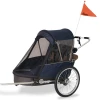 Przyczepka rowerowa 3w1 Wike Premium Double granatowo - brązowa