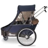 Przyczepka rowerowa 3w1 Wike Premium Double granatowo - brązowa