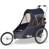 Przyczepka rowerowa 3w1 Wike Premium Double granatowo - brązowa