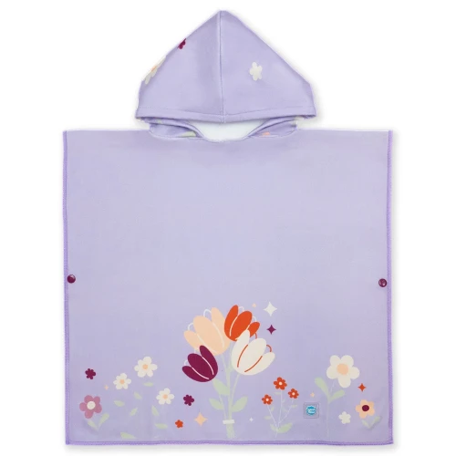 Ponczo Ręcznikowe z Kapturem – Lilac Spring