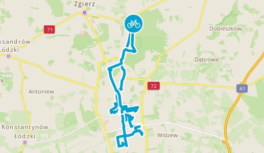trasa rowerowa po Łodzi - mapa