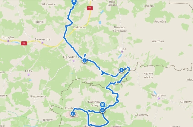 Szlak Orlich Gniazd z przyczepką rowerową - etap 2